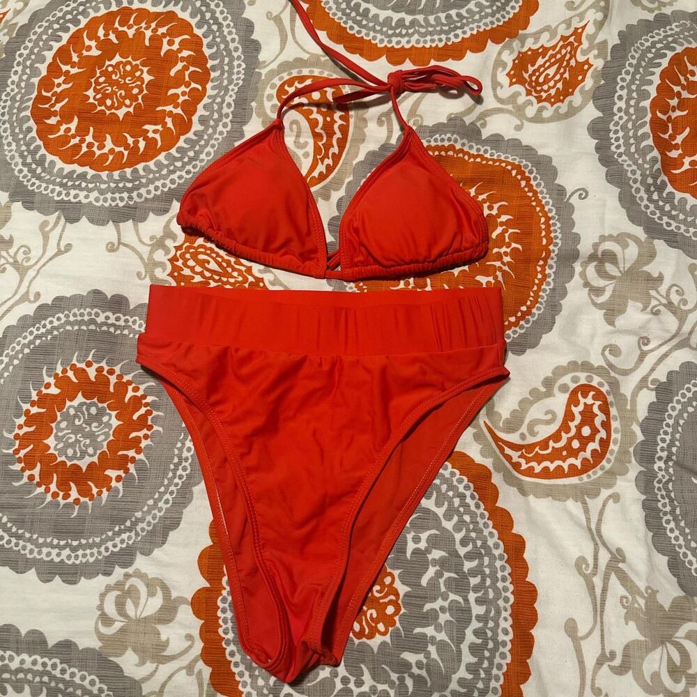 Unbranded Women's Red and Orange Bikinis-and-tankini-sets